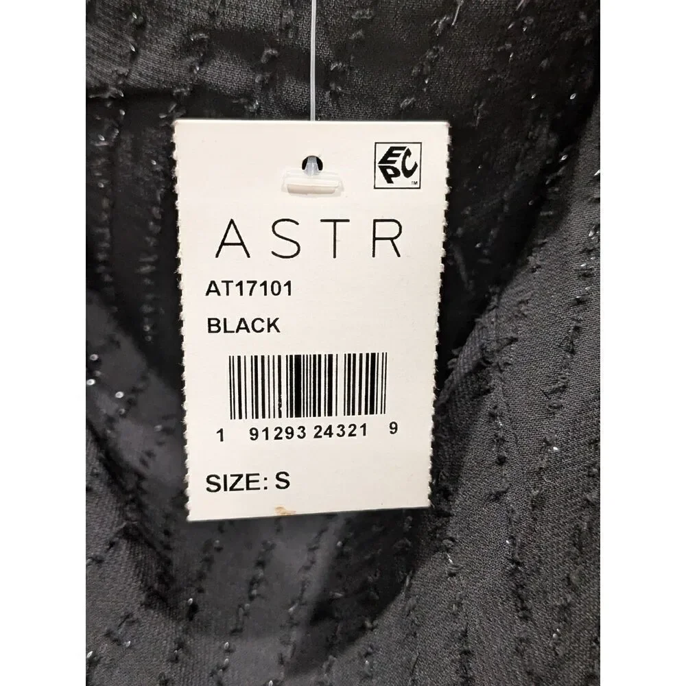 New ASTR The Label Chiffon Shimmer Square Neck Puff Marie Sleeve Crop Top, S